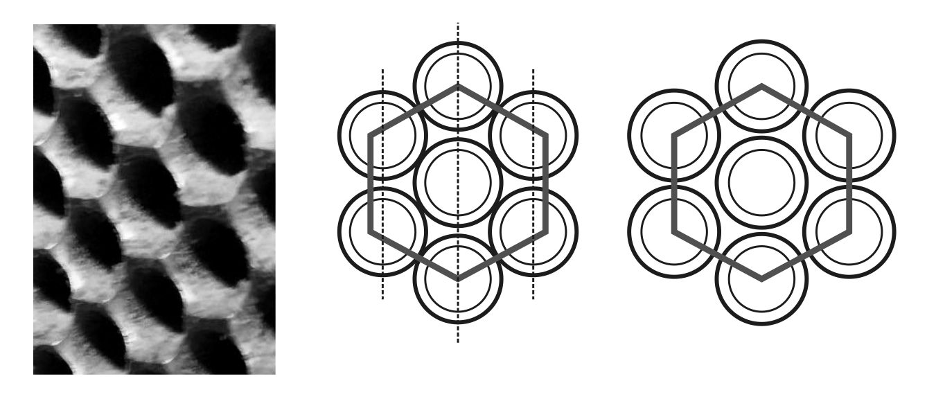 typical wear marks on the die with dense hole row placement