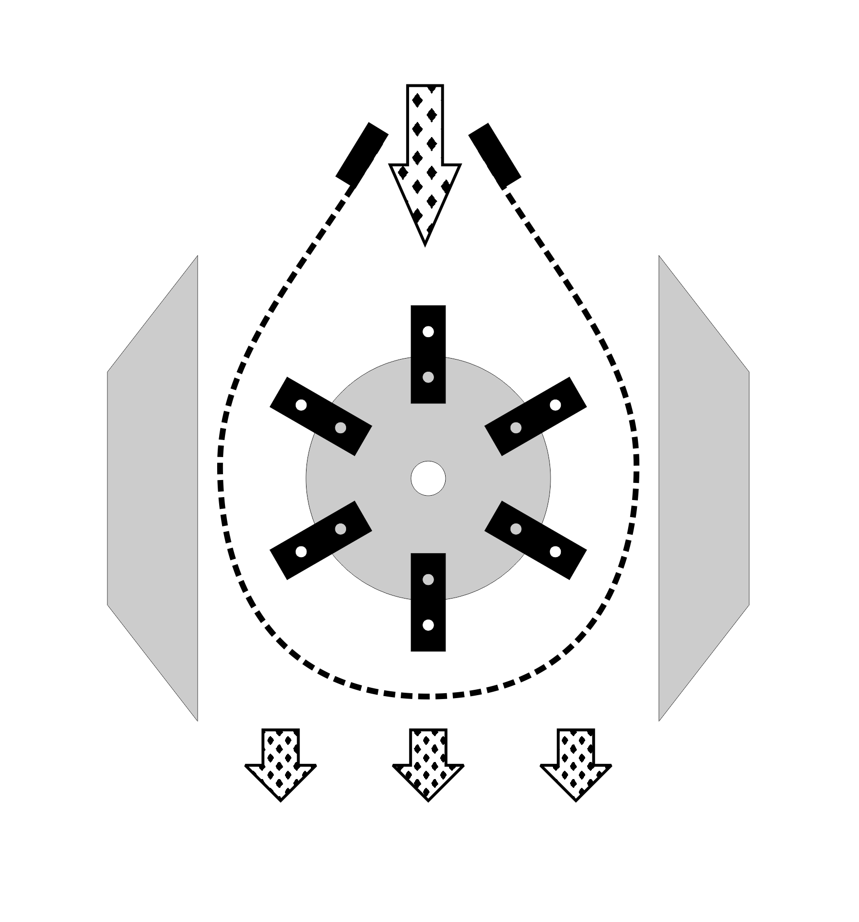 teardrop hole screen of a hammer mill