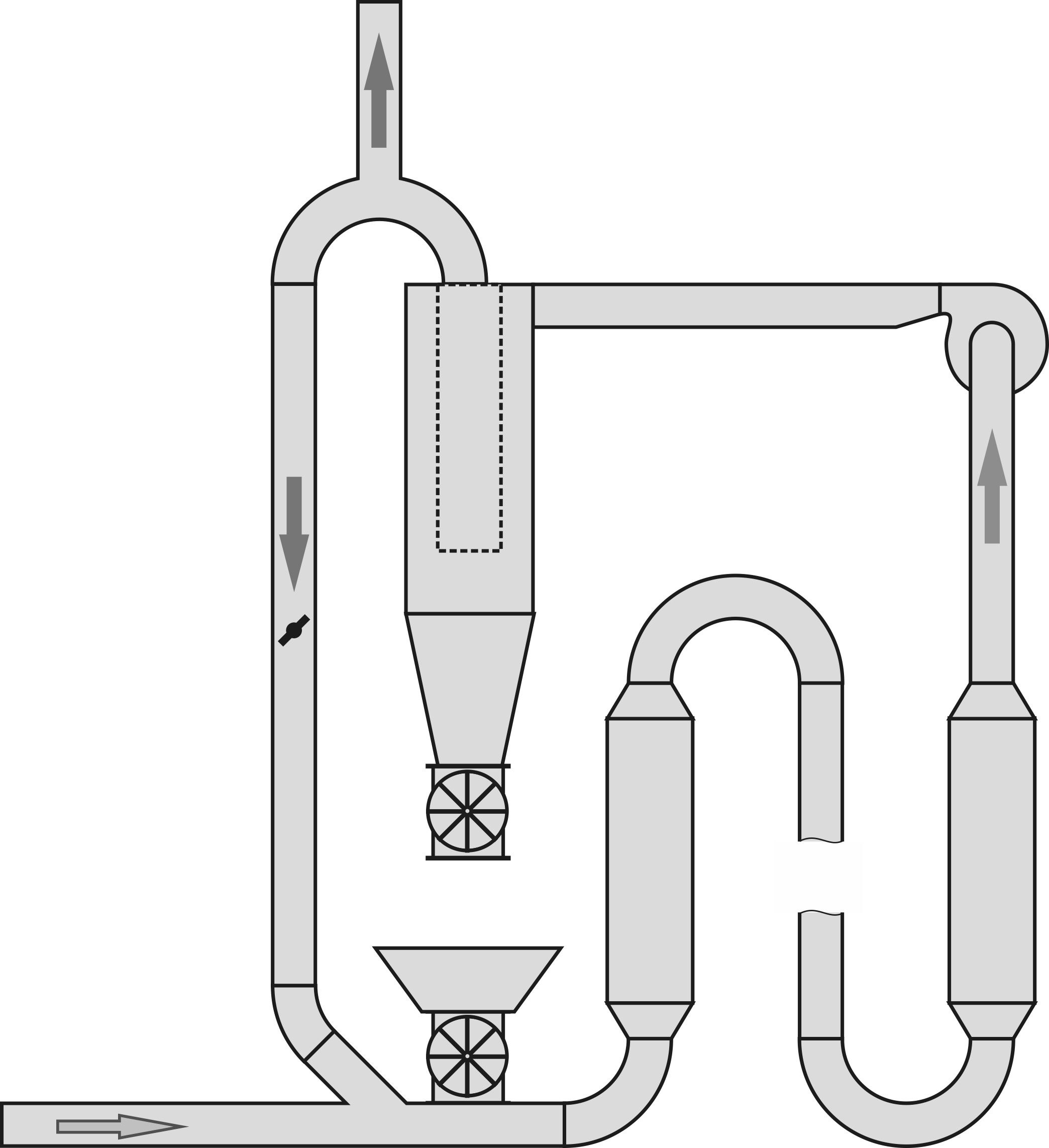 diagram of returning a portion of the heat agent for reuse