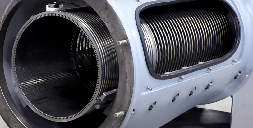 Replaceable grid of a screw separator