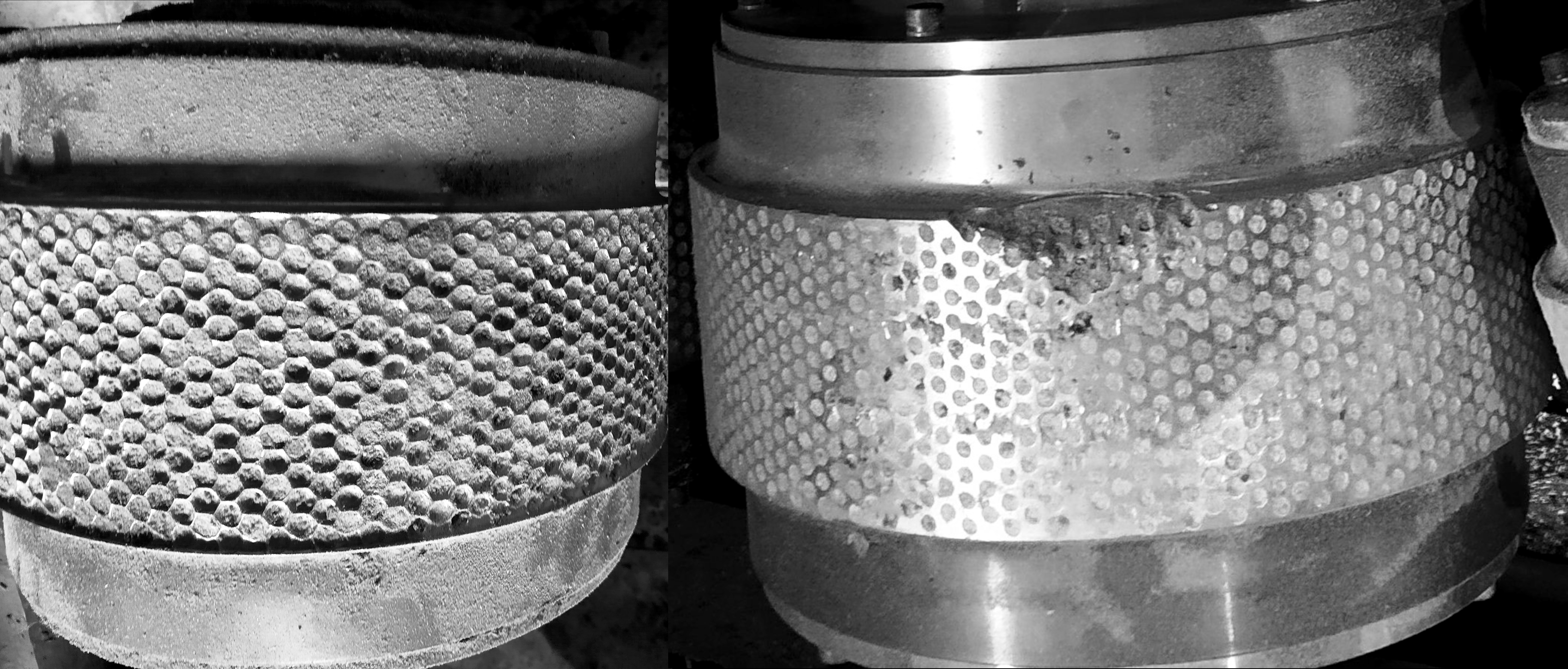 deformation of underhardened track surface of the shell and chipping from excess holes